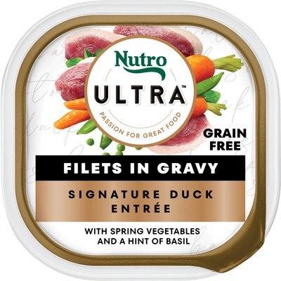 Nutro Nutro Ultra Grain-Free Filets in Gravy Signature Duck Entree Adult Wet Dog Food Trays, 3.5-oz, case of 24