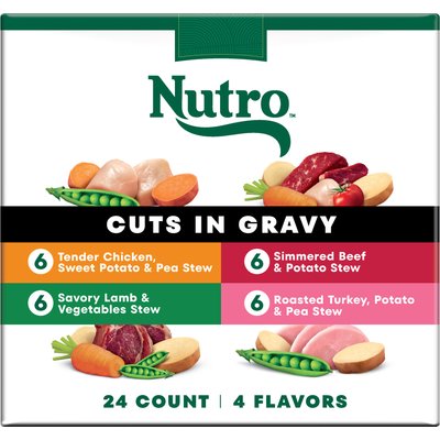 Nutro Nutro Grain-Free Beef, Chicken, Turkey & Lamb Stew Cuts in Gravy Variety Pack Adult Wet Dog Food, 3.5-oz, case of 24