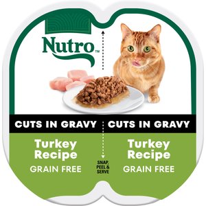 Nutro Perfect Portions Grain-Free Cuts in Gravy Turkey Recipe Cat Food Trays, 2.65-oz, case of 24 twin-packs