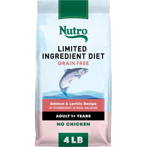 Nutro Limited Ingredient Diet Adult Sensitive Support with Real Salmon & Lentils Grain-Free Dry Dog Food, 4-lb bag