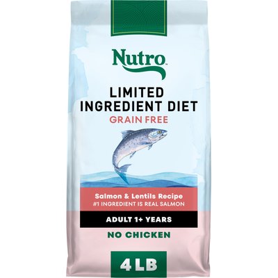 Nutro Nutro Limited Ingredient Diet Adult Sensitive Support with Real Salmon & Lentils Grain-Free Dry Dog Food, 4-lb bag