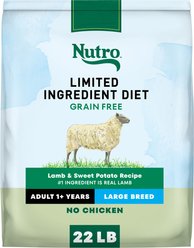 Nutro Limited Ingredient Diet Adult Large Breed Sensitive Support with Real Lamb & Sweet Potato Grain-Free Dry Dog Food, 22-lb bag