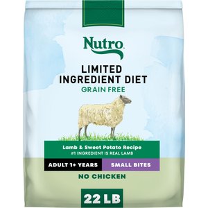 Nutro Limited Ingredient Diet Adult Small Bites Sensitive Support with Real Lamb & Sweet Potato Grain-Free Dry Dog Food, 22-lb bag