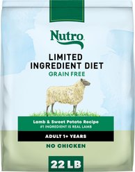 Nutro Limited Ingredient Diet Adult Sensitive Support with Real Lamb & Sweet Potato Grain-Free Dry Dog Food, 22-lb bag