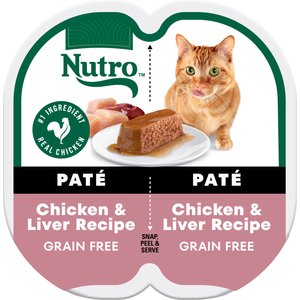 Nutro Perfect Portions Chicken & Liver Recipe Grain-Free Soft Pate Adult Wet Cat Food Trays, 2.6-oz, case of 24