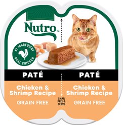 Nutro Perfect Portions Grain-Free Chicken & Shrimp Soft Pate Wet Cat Food, 2.6-oz, case of 24 twin-packs