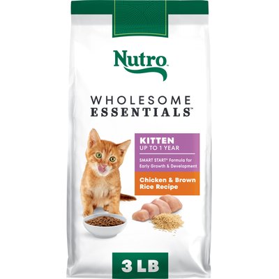 Nutro Nutro Wholesome Essentials Chicken & Brown Rice Recipe Kitten Dry Cat Food, 3-lb bag