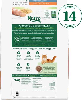Show full view: Nutro Wholesome Essentials Chicken & Brown Rice Recipe Senior Dry Cat Food, 14-lb bag slide 3 of 10