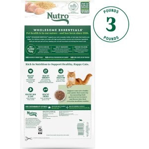 Nutro Wholesome Essentials Chicken & Brown Rice Recipe Senior Dry Cat Food, 3-lb bag
