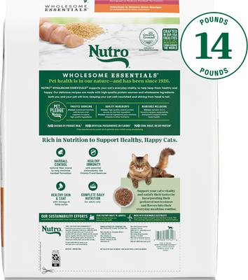 Show full view: Nutro Wholesome Essentials Chicken & Brown Rice Recipe Hairball Control Dry Cat Food, 14-lb bag slide 3 of 10