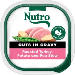 Nutro Grain-Free Roasted Turkey, Potato & Pea Stew Cuts in Gravy Adult Wet Dog Food, 3.5-oz, case of 24