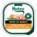 Nutro Grain-Free Tender Chicken, Sweet Potato & Pea Stew Cuts in Gravy Adult Wet Dog Food Trays, 3.5-oz, case of 24