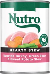 Nutro Hearty Stew Turkey, Sweet Potato & Green Bean Cuts in Gravy Adult Canned Wet Dog Food, 12.5-oz, case of 12