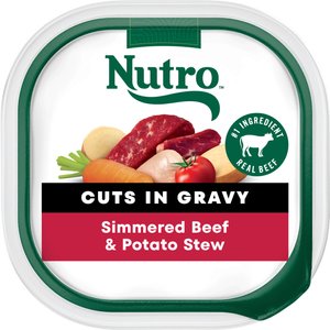 Nutro Grain-Free Simmered Beef & Potato Stew Cuts in Gravy Adult Wet Dog Food Trays, 3.5-oz, case of 24