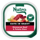 Nutro Grain-Free Simmered Beef & Potato Stew Cuts in Gravy Adult Wet Dog Food Trays, 3.5-oz, case of 24