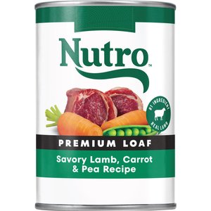 Nutro Premium Loaf Savory Lamb, Carrot & Pea Recipe Grain-Free Adult Canned Wet Dog Food, 12.5-oz, case of 12
