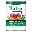 Nutro Premium Loaf Savory Lamb, Carrot & Pea Recipe Grain-Free Adult Canned Wet Dog Food, 12.5-oz, case of 12