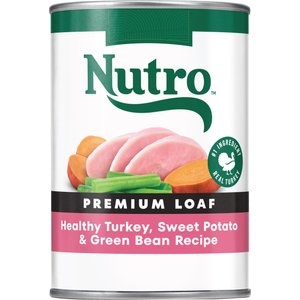 Nutro Premium Loaf Turkey, Sweet Potato & Green Bean Grain-Free Adult Canned Wet Dog Food, 12.5-oz, case of 12