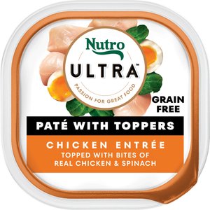 Nutro Ultra Grain-Free Chicken Entree Pate with Toppers Adult Wet Dog Food Trays, 3.5-oz, case of 24