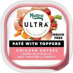 Nutro Ultra Grain-Free Chicken Entree Pate with Tomatoes & Carrots Adult Wet Dog Food Trays, 3.5-oz, case of 24