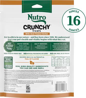 Show full view: Nutro Crunchy Treats with Real Peanut Butter Dog Treats, 16-oz bag slide 3 of 11