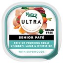 Nutro Ultra Grain-Free Trio Protein Chicken, Lamb & Whitefish Pate with Superfoods Senior Wet Dog Food Trays, 3.5-oz tray, case of 24