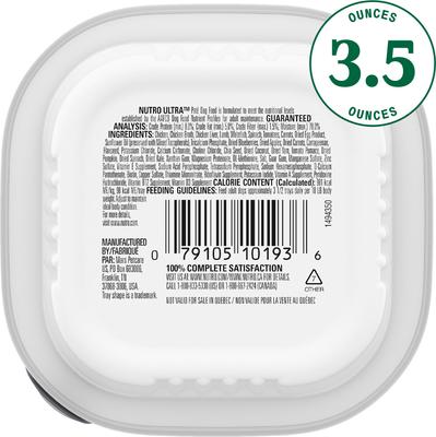 Show full view: Nutro Ultra Grain-Free Trio Protein Chicken, Lamb & Whitefish Pate with Superfoods Adult Wet Dog Food Trays, 3.5-oz, case of 24 slide 3 of 11
