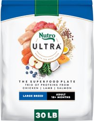 Nutro Ultra Adult Large Breed High Protein Trio of Proteins Chicken, Lamb & Salmon Dry Dog Food, 30-lb bag