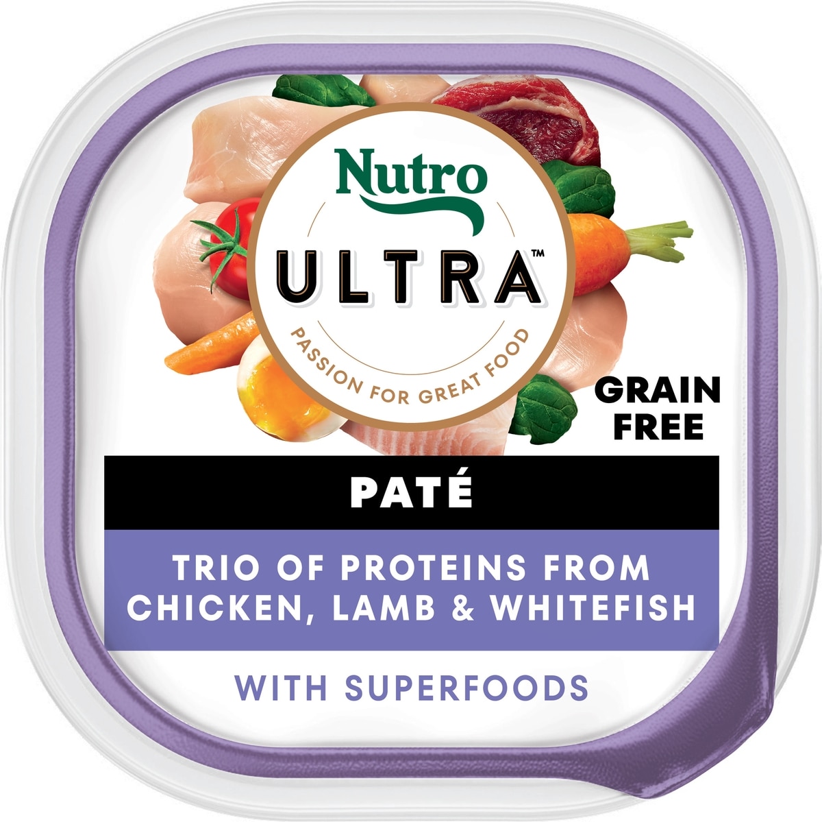 NUTRO Ultra Grain-Free Trio Protein Chicken, Lamb & Whitefish Pate