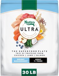 Nutro Ultra Adult Weight Management Chicken, Lamb & Salmon Recipe Dry Dog Food, 30-lb bag