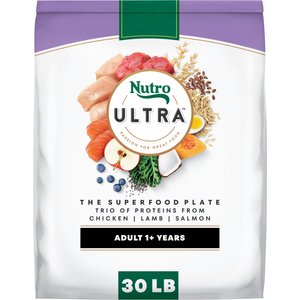 Nutro Ultra Adult High Protein Trio of Proteins Chicken, Lamb & Salmon Dry Dog Food, 30-lb bag