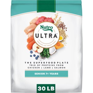 Nutro Ultra Senior High Protein Trio of Proteins Chicken, Lamb & Salmon Dry Dog Food, 30-lb bag