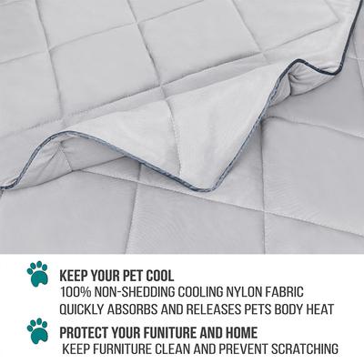 Show full view: PetAmi Soft Cooling Cat & Dog Blanket, Light Grey, Small slide 4 of 12