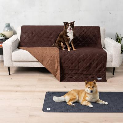 Show full view: PetAmi Waterproof Non-Skid Back Furniture Protector Cover, Brown, 52 x 82-in slide 2 of 9