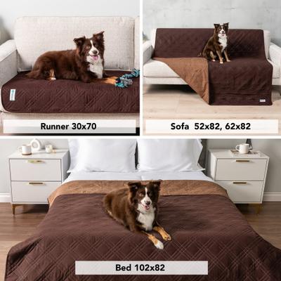 Show full view: PetAmi Waterproof Non-Skid Back Furniture Protector Cover, Brown, 52 x 82-in slide 4 of 9