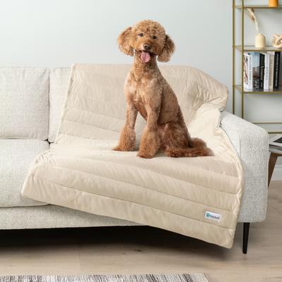 Show full view: PetAmi Indoor Premium Q-MAX Cold Sofa Couch Cover Dog & Cat Cooling Mat, Taupe/Beige, Medium slide 6 of 8