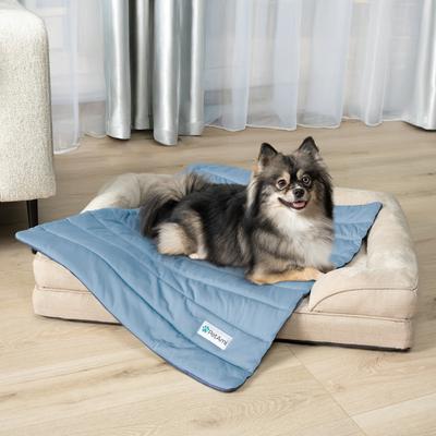 Show full view: PetAmi Indoor Premium Q-MAX Cold Sofa Couch Cover Dog & Cat Cooling Mat, Navy/Dusty Blue, Large slide 6 of 8