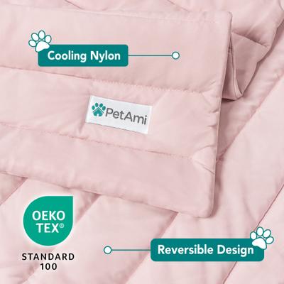 Show full view: PetAmi Indoor Premium Q-MAX Cold Sofa Couch Cover Dog & Cat Cooling Mat, Pink, Medium slide 3 of 8
