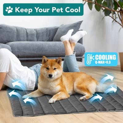 Show full view: PetAmi Indoor Premium Q-MAX Cold Sofa Couch Cover Dog & Cat Cooling Mat, Gray/Light Grey, Medium slide 3 of 9