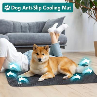 Show full view: PetAmi Indoor Premium Waterproof Q-MAX Dog & Cat Cooling Mat Blanket, Grey, Large slide 4 of 7