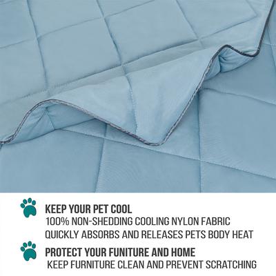 Show full view: PetAmi Soft Cooling Cat & Dog Blanket, Dusty Blue, Small slide 3 of 11
