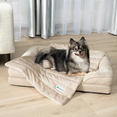 Show full view: PetAmi Indoor Premium Q-MAX Cold Sofa Couch Cover Dog & Cat Cooling Mat, Taupe/Beige, Medium slide 4 of 8