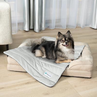 Show full view: PetAmi Indoor Premium Q-MAX Cold Sofa Couch Cover Dog & Cat Cooling Mat, Gray/Light Grey, Medium slide 6 of 9