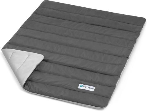 Show full view: PetAmi Indoor Premium Q-MAX Cold Sofa Couch Cover Dog & Cat Cooling Mat, Gray/Light Grey, Small slide 8 of 8