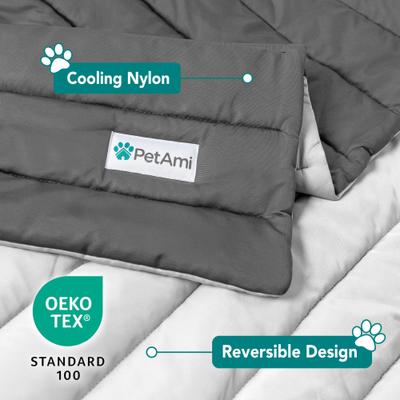 Show full view: PetAmi Indoor Premium Q-MAX Cold Sofa Couch Cover Dog & Cat Cooling Mat, Gray/Light Grey, Small slide 3 of 8
