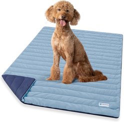 PetAmi Indoor Premium Q-MAX Cold Sofa Couch Cover Dog & Cat Cooling Mat, Navy/Dusty Blue, Large