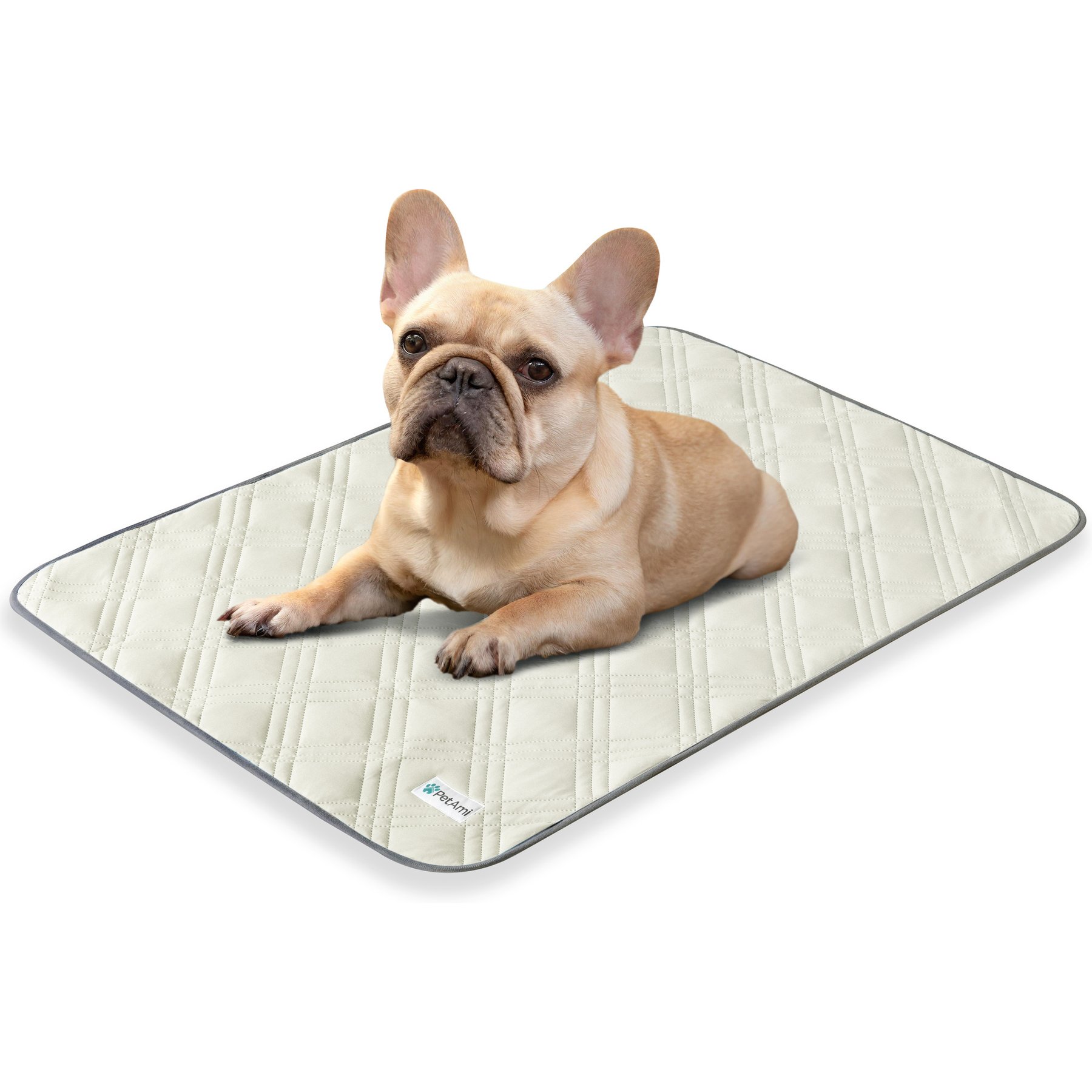 PetAmi Indoor Premium Waterproof Q-MAX Dog & Cat Cooling Mat Blanket, Beige, Medium