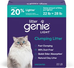 Litter Genie Light Unscented Clumping Clay Cat Litter, 22-lb bag