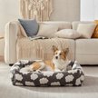 Show in main carousel: JOEJOY Jacquard Cloud Square Dog & Cat Bed with Anti-Slip Bottom & Removable Cover, Grey, Medium slide 2 of 7