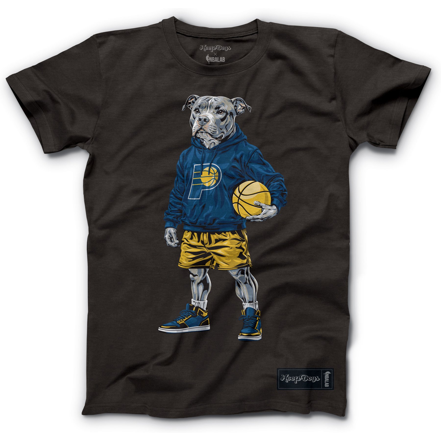 Hoop Dogs NBA Pit Bull T-Shirt, Indiana Pacers, Small